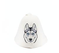 SAUNA GURU Husky Hat - 100% Organic Wool Felt Cap, Banya Hair Protector, Embroidered Russian Sauna Accessory, Gifts for Men and Women
