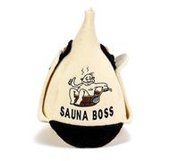 SAUNA GURU Sauna Boss Hat, 100% Organic Wool Felt Sauna Cap, Banya Hat Sauna Hair Protector, Sauna Accessories Embroidered Hat, Russian Sauna Hat, Sauna Room Accessory, Steam Cap