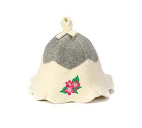 SAUNA GURU Sauna Flower Hat, 100% Organic Wool Felt Sauna Cap, Banya Hat Sauna Hair Protector, Sauna Accessories Embroidered Hat, Sauna Accessory, Russian Sauna Hat, Sauna Gifts for Men and Women