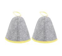 Sauna Hat, 2Pcs Unisex Wool Felt Felt Sauna Hats for Men and Women, Heat Portable Sauna Russian Banya for Sauna, Banya, Steam Room for Hot Room (Grey Yellow)