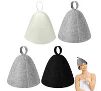 Sauna Hat 4 PCS, Sauna Hat for Men, Sauna Hats Breathable and Moisture Proof, Perfect for Home Saunas and Baths, Enjoy Soothing Heat Therapy Comfortably, Ideal for Sauna, Grey, White, Black