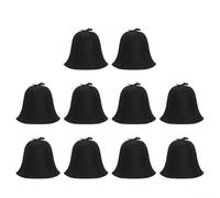 Sauna Hat Featuring Felt Construction to Assist in Maintaining Stable Head Temperature Amid High Sauna Ambient Heat (10pcs black)