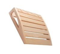 Sauna Headrest - 38 cm Ergonomic Wooden Sauna Cushion for Neck | 800 g Handmade Aspen Head Wedge Support | Comfortable Relaxation for Men Women Children in the Steam Bath