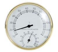 Sauna Hygrometer and Thermometer, 2-in-1 Stainless Steel Analog Gauge for Humidity and Temperature up to 120°C, Large Dial for Spa