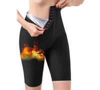 Sauna Pants Women's Slimming Sauna Shorts, Anti-Cellulite Leggings, High Waist, Fitness Legging Sauna Effect, Weight Loss Pants, Hot Thermo Shaper Slimming Leggings for Fitness, Black, M