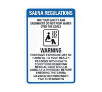 Sauna Regulations Sign,Pool Warning,Spa Rules Security Metal Signs for Outdoor Indoor Road Yard Garage Home Busines Street Wall Caution Decor 8 x 12 Inch