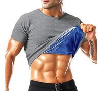 Sauna Shirt for Men Short Sleeve Mens Sauna Suit Sweat Body Shaper Compression Vest Gym Exercise Top