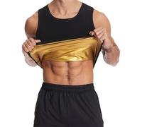 Sauna Shirt Men, Sweat Vest for Weight Loss for Men, Enhanced Sweating for Calorie Burn, Ideal for Gym Workouts, Cardio Exercises, Running and Cycling Gold