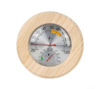Sauna-Specific Temperature and Humidity Meter Featuring Wood Construction for High-Heat Resistance Performance (red pointer)