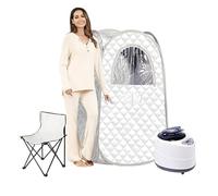 Sauna steamer,lazy spa, Portable Steam Sauna, Steamer, Body Tent, Foldable Chair - Personal Home Spa, White