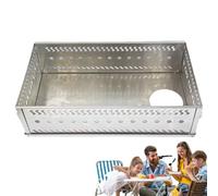 Sauna Stone Stand - Firewood Stone Basket 46 x 27 x 1 cm, Stainless Steel Stove, Portable Foldable Sauna, Outdoor Charcoal Fire Pit | Heavy Duty Basket for Accessories