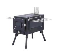 Sauna Stove Picnic Cubic Folding Cooking Tent Sauna Camp Solo Fireplace Portable Wood Stove Cassette Furnace(Black)