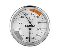 Sauna-Suitable Thermometer Hygrometer with No Power Source Needed, Aluminum Casing, and Mirror-Like Display for Instant Visual Reference