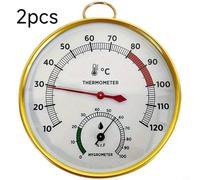 Sauna Temperature And Humidity Thermometer Hygrometer 2in1 Rust Resistant Alloy Aluminum With Wall Mount For Accurate Sauna Condition Monitoring(2pcs)