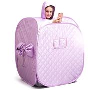 Sauna Tent Portable Foldable for Home Full Coverage Single-Person Steam Tent with Hat, Purple