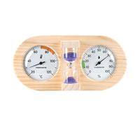 Sauna Thermometer Hygrometer, 15 Minute Countdown Humidity Meter - Wood Frame Sauna Hygrometer Wall Mount | Indoor Home Garage Office Bedroom Camper Van