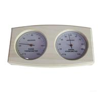 Sauna Thermometer Hygrometer, 2-in-1 Wooden Temperature Humidity Meter, Steam Bathroom Wall-Mounted Pointer Thermometer Hygrometer