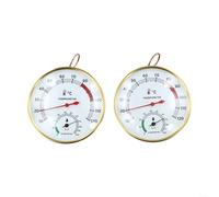 Sauna Thermometer Hygrometer Featuring All Metal Alloy Aluminum Housing and Physical Sensor Based Measurement Without External Power (2pcs)