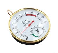 Sauna Thermometer Hygrometer Featuring All Metal Alloy Aluminum Housing and Physical Sensor Based Measurement Without External Power (1pc)