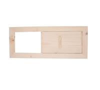 Sauna Vent, Solid Hemlock Wood Sauna Ventilation Panel with One Piece Frame, 13.4 x 5.5 in / 34 x 14 cm, Adjustable Baffle, for Sauna Room and Steam Room, Natural Wooden Color