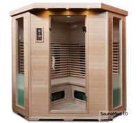 Saunamed 4-5 Person Indoor Corner Classic Hemlock Far Infrared Sauna Emr Neutral™