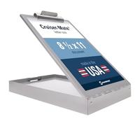 Saunders Metal Clipboard with Storage, Silver Dual Layer Nursing Clipboard Folio, Letter Size Paper Organizer, Steel Clip with Self Locking Latch, Form Holder for Office, School & Work - Made in USA