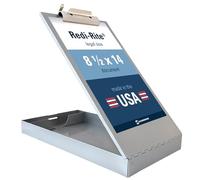 Saunders Metal Clipboard with Storage, Silver Single Layer Nursing Clipboard Folio, Legal Size Paper Organizer, Steel Clip with Self Locking Latch, Form Holder for Office, School & Work - Made in USA