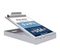 Saunders Metal Clipboard with Storage, Silver Single Layer Nursing Clipboard Folio, Memo Size Paper Organizer, Steel Clip with Self Locking Latch, Form Holder for Office, School & Work - Made in USA