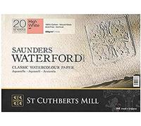Saunders Waterford Series St Cuthberts Mill Saunders Waterford T45930051011E Watercolour Paper 300 g/m² Satin Watercolour Pad 41 x 31 cm Glued All Around 20 Sheets Extra White