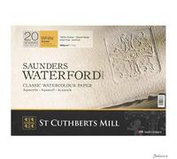 Saunders Waterford Watercolour Paper Block 100% Cotton 300gsm 26x36cm Rough 2...