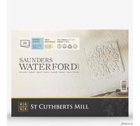 St Cuthberts Saunders Waterford Cold Pressed Block White 300gsm 310 x 230mm, 20 Sheets, Professional Watercolour Paper