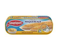 Saupiquet - Mackerel Fillets Mustard 169g - Lot of 4 - Price Per Lot - Fast Delivery