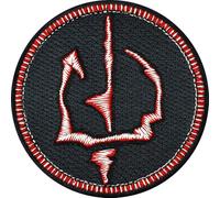 Saurons Sign of Mordor Patch | Iron-on Middle Earth Patch for All Fabrics | Sauron Sticker for Clothing and Leather | Movie Merchandise LOTR Emblem | 75x75 mm