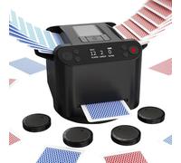 SAUS- 2-in-1 Automatic card shuffler and dealer machine, 2-12 Players Card Dealer, 4 Wireless Remote, 360°, Card Machine for UNO, Poker, Rummy, Phase 10,Skip-Bo (Black)