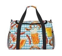 Sausage Bread Pizza Pattern, Sports Duffels, Handheld Crossbody Sports Luggage Bag, Large Capacity Travel Bag for Women and Men