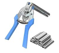 Sausage Clipper Pliers, 1 Set of Fence Pliers, Hog, Ring Pliers, Hog, Wire Fastening Pliers, 600 Pieces M Clips, for Mattresses, Car, Cushion, Sofas, Fences, Pet Cages