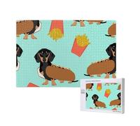 Sausage Dog Dachshund,1000 Pieces Wooden Jigsaw Family Game Jigsaw Puzzles for Adults Teens Home Decor