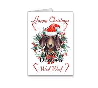 Sausage Dog Dachshund Happy Christmas Card owner mum dad etc As pictured only (envelope included)