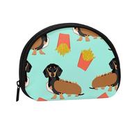 Sausage Dog DachshundSmall Makeup Sanitary Napkin Storage Bag,Women's Cosmetic Coin Purse