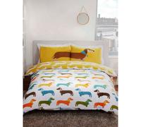 Sausage Dog Duvet Cover Set Rapport White King