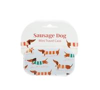 Rex London Sausage Dog Mini Travel Case, Hard Shell Makeup Bag, Small Carry Case for Accessories, Tech Pouch, Cable Organiser Bag, Portable Pouch, Bags & Cases, Travel Organiser, Dachshund.