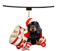Sausage Dog Ornament, Dachshund Christmas Tree Decorations | Funny Dog Christmas Tree Decorations | Dachshund Christmas Decoration, 2D Acrylic Dachshund Ornament, Dog Christmas Tree Ornaments