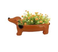 Sausage Dog Planter - Cactus Holder, Handmade Resin , Cute Garden Ornaments, Decorative Accent for Patio, Weatherproof Planter, Flower Pot