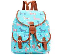 Sausage Dog School Backpack,Sports Bag Unisex School Bag Collection Canvas Rucksack (Light Blue)