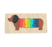 Vilac Wooden Animal Shape Puzzle, Montessori Game, 2+ Years, Dog Theme Illustrated by Graphic Designer Andy Westface