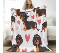 Sausage dog Throw Blanket Dachshund Microfiber Fleece Blanket Warm Soft Single Plush Throw Blankets for Sofa Couch Bed Sofa Chair, Flannel Blankets 130 x 150 cm for Kids Teens L855
