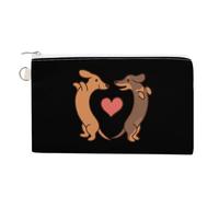 Sausage Dogs Heart Coin Purse Fashion Canvas Pouch Portable Wallet Makeup Bag for Men Women