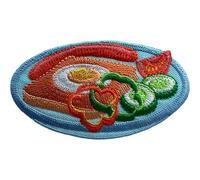 Sausage Egg Toast Patch Food Embroidered Badge Iron Sew On Crafts Backpack Jeans