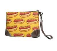 Sausage Hot Dog Print Wristlet Clutch Purse for Women, Leather Wristlet Wallet Purses and Handbags