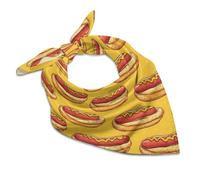 Sausage Hot Dogs Print Pet Bandana Washable Bib Handkerchief Adjustable Pet Scarf For Accessories Pets Outdoor